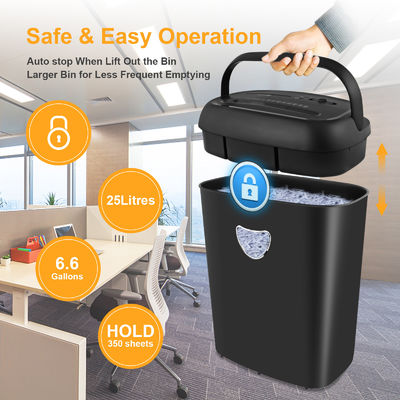 Máquina de triturador de papel preto 25L de trabalho pesado e corte cruzado para escritório CD228P-12 triturador de cartão de crédito CD