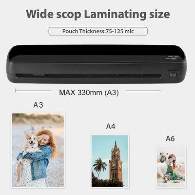 Máquina laminadora Poch A3 de 80-100microns com sistema de aquecimento por rolos quentes