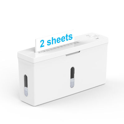 Equipamento de escritório novo Nível P5 CS201C A4 2 Destruidor de folhas Para escritório Máquina de trituração de papel de mesa Cor Branca