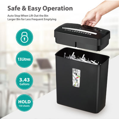 ETL Homologação Máquina de destruição de papel compacto de 6 folhas triturador de papel 13L C220P-6