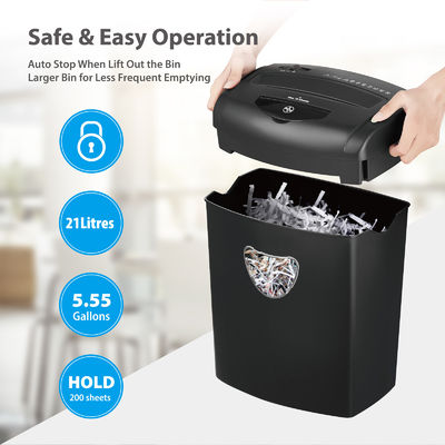 Máquina de trituração de papel doméstico pesado 21Litros Baixo ruído cd218p-10 com trituração de CD função de cartão de crédito