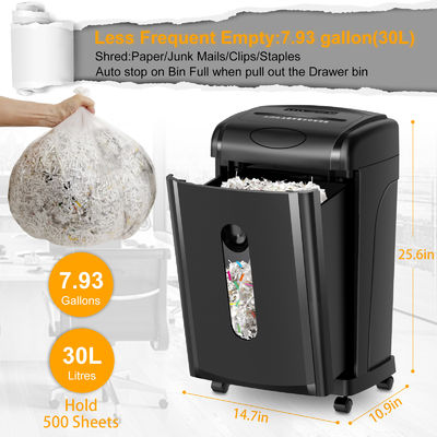 Secure Cross Cut Heavy Duty Paper Shredder com Cesto de Retiração 2,2m/Min
