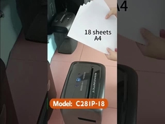 Máquina de trituração de papel C281P-18 para escritório com 4 rodas